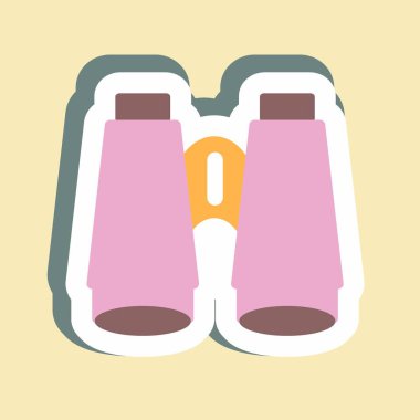 Çıkartma Dürbünü - Basit illüstrasyon, Düzenlenebilir vuruş, Tasarım şablonu vektörü, baskılar, posterler, reklamlar, duyurular, bilgi grafikleri vs..