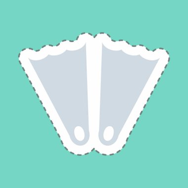 Çıkartma Finleri - Satır Kesimi - Basit illüstrasyon, Düzenlenebilir vuruş, Tasarım şablonu vektörü, baskılar, posterler, reklamlar, duyurular, bilgi grafikleri vs..