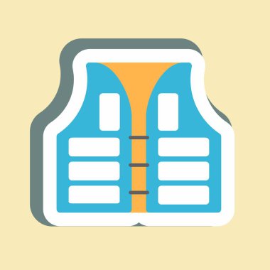 Etiket Yaşam Yeleği - Basit illüstrasyon, Düzenlenebilir felç, Tasarım şablonu vektörü, baskılar, posterler, reklamlar, duyurular, bilgi grafikleri, vb..