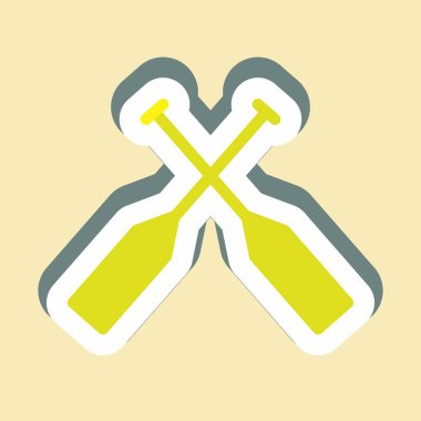 Etiket Oars - Basit illüstrasyon, düzenlenebilir felç, tasarım şablonu vektörü, baskılar, posterler, reklamlar, duyurular, bilgi grafikleri vs..