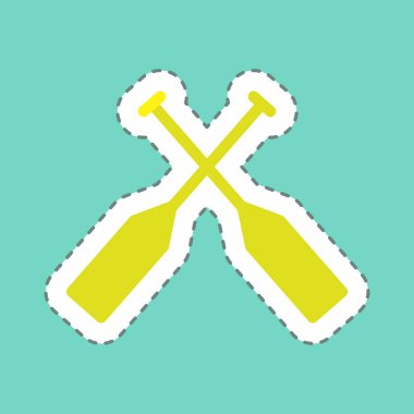 Etiket Oars - Satır Kesimi - Basit illüstrasyon, düzenlenebilir felç, tasarım şablonu vektörü, baskılar, posterler, reklamlar, duyurular, bilgi grafikleri vs..