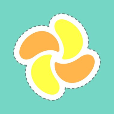 Çıkartma Pervanesi - Satır Kesimi - Basit illüstrasyon, Düzenlenebilir vuruş, Tasarım şablonu vektörü, baskılar, posterler, reklamlar, duyurular, bilgi grafikleri vs..