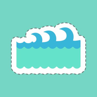 Çıkartma Dalgaları I - Satır Kesimi - Basit illüstrasyon, Düzenlenebilir vuruş, Tasarım şablonu vektörü, baskılar, posterler, reklamlar, duyurular, bilgi grafikleri vs..