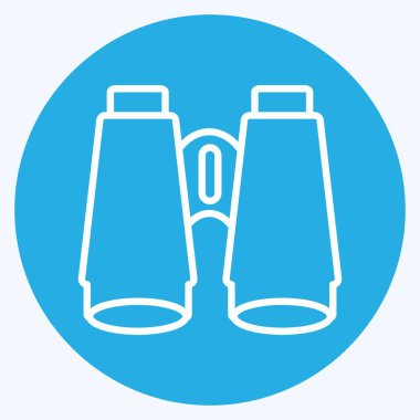 Simge Dürbünleri - Mavi Gözler Biçimi - Basit illüstrasyon, Düzenlenebilir vuruş, Tasarım şablonu vektörü, baskılar, posterler, reklamlar, duyurular, bilgi grafikleri vs..