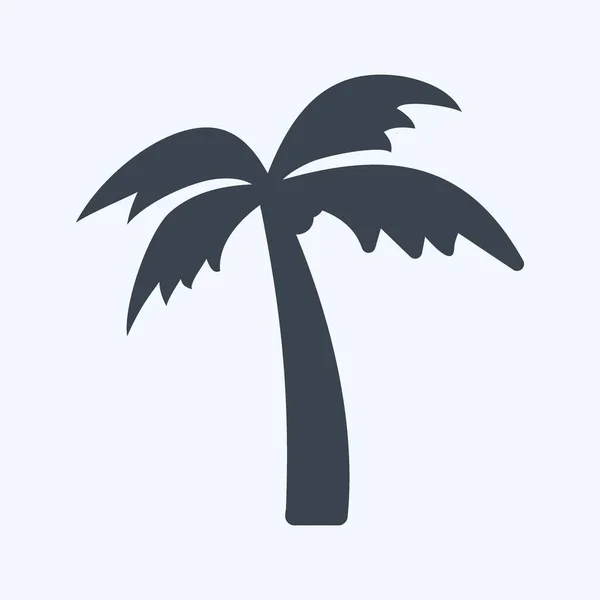 Ikona Kokosowe Drzewo Glyph Style Prosta Ilustracja Edytowalny Skok Projekt — Wektor stockowy