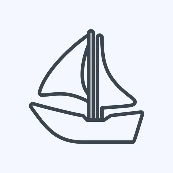 Icon Ship Line Style Ilustração Simples Curso Editável Vetor Modelo —  Vetores de Stock