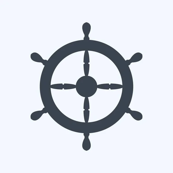 Icon Ship Wheel Glyph Style Απλή Απεικόνιση Επεξεργάσιμο Εγκεφαλικό Επεισόδιο — Διανυσματικό Αρχείο