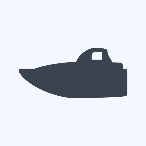 Icon Speed Boat Glyph Style Einfache Illustration Editierbarer Strich Designvorlagenvektor — Stockvektor