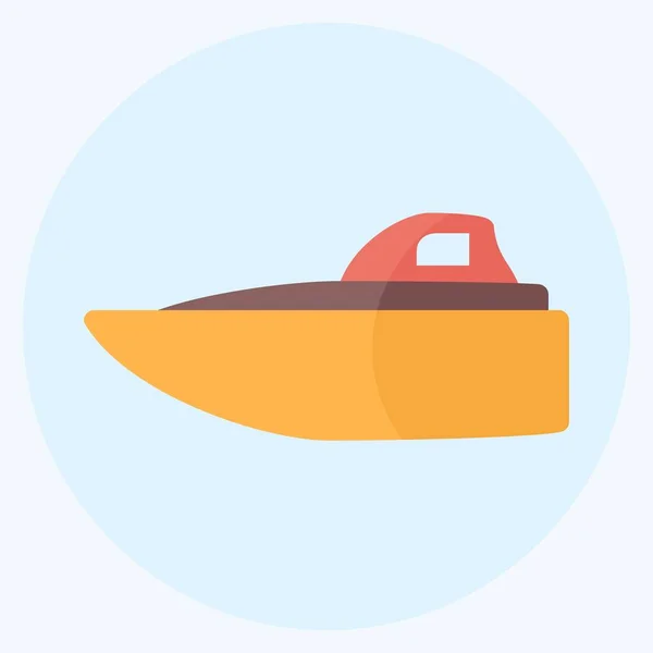 アイコンスピードボート フラットスタイル シンプルなイラスト 編集可能なストローク デザインテンプレートベクトル 印刷のための良い ポスター 情報グラフィック — ストックベクタ