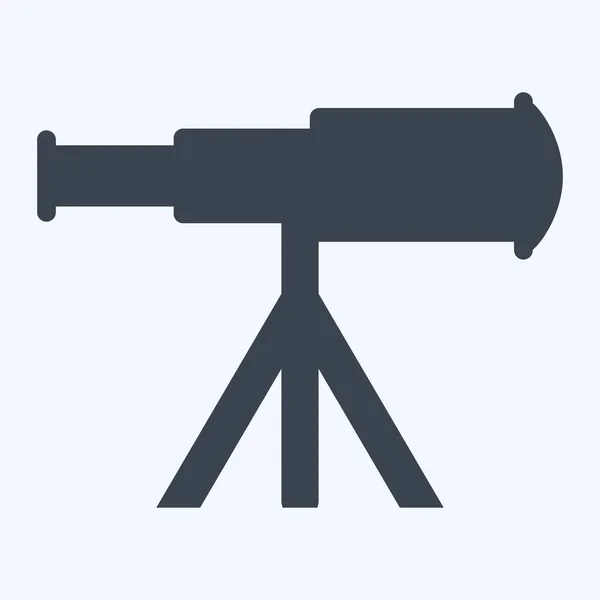 Icon Telescope Stand Glyph Style Простая Иллюстрация Редактируемый Штрих Вектор — стоковый вектор