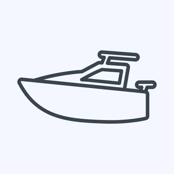 Icon Yacht Line Style Простая Иллюстрация Редактируемый Штрих Вектор Шаблонов — стоковый вектор