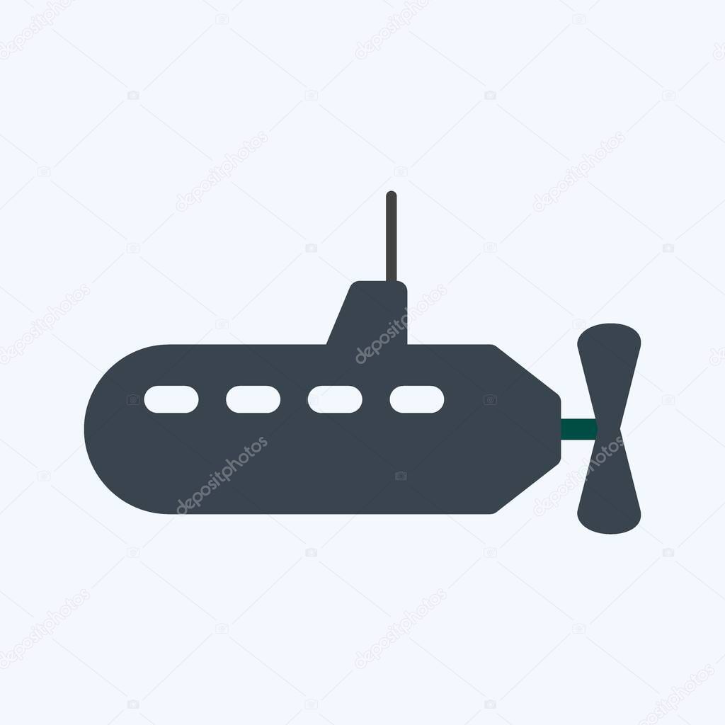 Icon Submarine - Glyph Style - Simple illustration,Editable stroke,Design template vector, Good for prints, posters, advertisements, announcements, info graphics, etc.