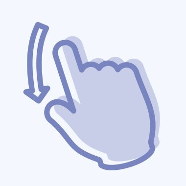 Simge Aşağı Kaydır - İki Ton Biçimi - Basit illüstrasyon, Düzenlenebilir vuruş, Tasarım şablonu vektörü, baskılar, posterler, reklamlar, duyurular, bilgi grafikleri, vs..