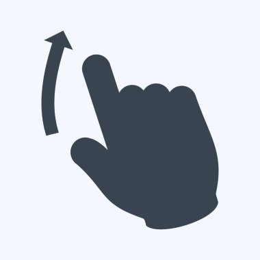 Simge Yukarı Kaydırma - Kabartma Biçimi - Basit illüstrasyon, Düzenlenebilir vuruş, Tasarım şablonu vektörü, Yazdırma, poster, reklamlar, duyurular, bilgi grafikleri vs..