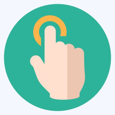 Simge Tap - Düz Tür Biçimi - Basit illüstrasyon, Düzenlenebilir vuruş, Tasarım şablonu vektörü, baskılar, posterler, reklamlar, duyurular, bilgi grafikleri vs..