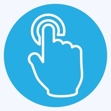 Simge Tap - Mavi Gözler Biçimi - Basit illüstrasyon, Düzenlenebilir vuruş, Tasarım şablonu vektörü, baskılar, posterler, reklamlar, duyurular, bilgi grafikleri vs..