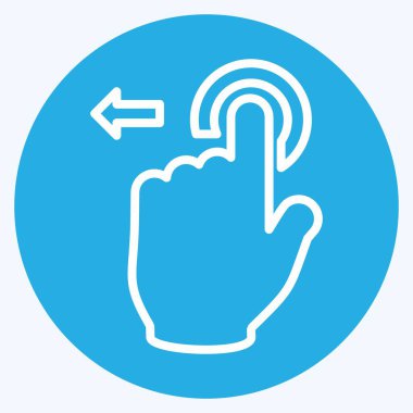 Simge Tap ve Sol Taşı - Mavi Gözler Biçimi - Basit illüstrasyon, Düzenlenebilir vuruş, Tasarım şablonu vektörü, baskılar, posterler, reklamlar, duyurular, bilgi grafikleri, vs..