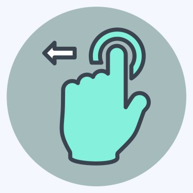 Simge Tap ve Sol Taşı - Renk Eşleştirme Biçimi - Basit illüstrasyon, Düzenlenebilir vuruş, Tasarım şablonu vektörü, baskılar, posterler, reklamlar, duyurular, bilgi grafikleri, vs..