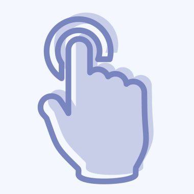 Simge Tap - İki Ton Biçimi - Basit illüstrasyon, Düzenlenebilir vuruş, Tasarım şablonu vektörü, baskılar, posterler, reklamlar, duyurular, bilgi grafikleri vs..