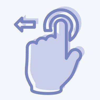 Simge Tap ve Sol Taşı - İki Ton Biçimi - Basit illüstrasyon, Düzenlenebilir vuruş, Tasarım şablonu vektörü, baskılar, posterler, reklamlar, duyurular, bilgi grafikleri, vs..