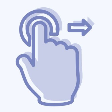 Simge Tap Sağa Taşı - İki Ton Biçimi - Basit illüstrasyon, Düzenlenebilir vuruş, Tasarım şablonu vektörü, baskılar, posterler, reklamlar, duyurular, bilgi grafikleri, vs..