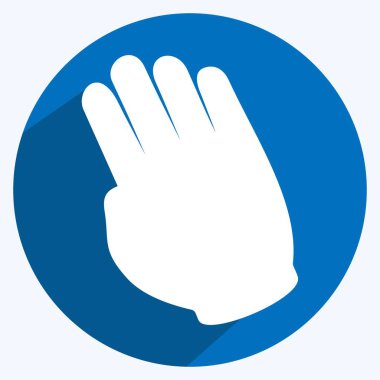 Simge Eğik El - Uzun Gölge Biçimi - Basit illüstrasyon, Düzenlenebilir vuruş, Tasarım şablonu vektörü, baskılar, posterler, reklamlar, duyurular, bilgi grafikleri vs..
