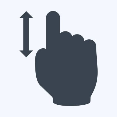 Simge Dikey Kaydırma 1 - Glyph Biçimi - Basit illüstrasyon, Düzenlenebilir vuruş, Tasarım şablonu vektörü, baskılar, posterler, reklamlar, duyurular, bilgi grafikleri vs..