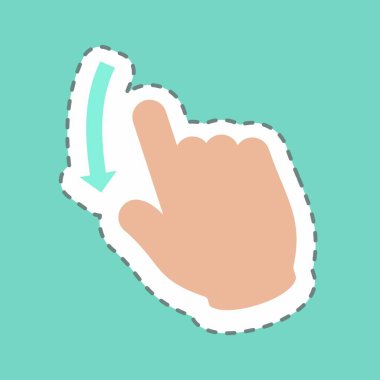 Etiket Aşağı Kaydırma - Satır Kesimi - Basit illüstrasyon, Düzenlenebilir vuruş, Tasarım şablonu vektörü, baskılar, posterler, reklamlar, duyurular, bilgi grafikleri vs..