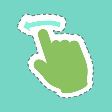 Çıkartma Swipe Sol - Satır Kesimi - Basit illüstrasyon, Düzenlenebilir vuruş, Tasarım şablonu vektörü, baskılar, posterler, reklamlar, duyurular, bilgi grafikleri vs..