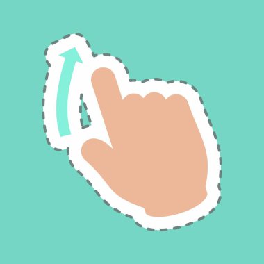 Çıkartma Swipe Up - Satır Kesimi - Basit illüstrasyon, düzenlenebilir vuruş, tasarım şablonu vektörü, baskılar, posterler, reklamlar, duyurular, bilgi grafikleri vs..