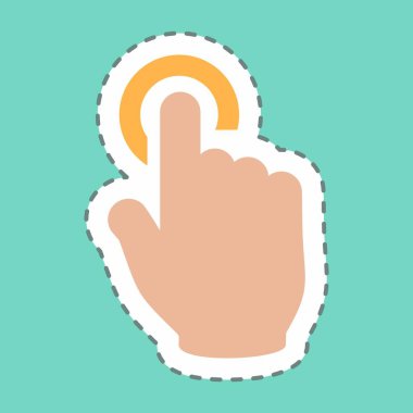 Çıkartma Tap - Satır Kesimi - Basit illüstrasyon, Düzenlenebilir vuruş, Tasarım şablonu vektörü, baskılar, posterler, reklamlar, duyurular, bilgi grafikleri vs..