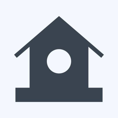 Icon Bird Home - Glyph Style - Basit illüstrasyon, Düzenlenebilir vuruş, Tasarım şablonu vektörü, baskılar, posterler, reklamlar, duyurular, bilgi grafikleri, vs..