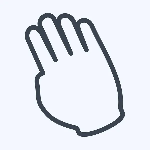Icon Tilted Hand Line Style Απλή Απεικόνιση Επεξεργάσιμο Εγκεφαλικό Επεισόδιο — Διανυσματικό Αρχείο