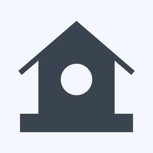 Icon Bird Home Glyph Style Simple Illustration Editable Stroke Design — 스톡 벡터