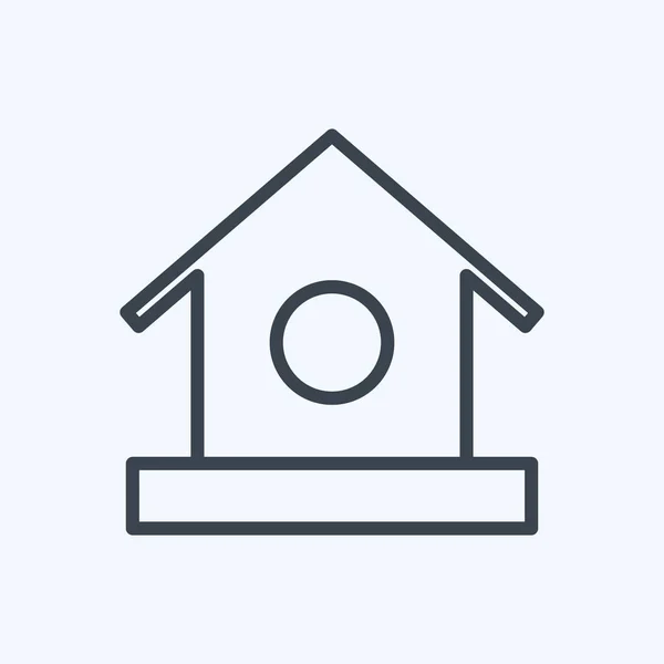 Icon Bird Home Linienstil Einfache Illustration Editierbarer Strich Designschablonen Vektor — Stockvektor
