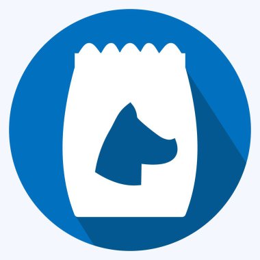 Simge Köpek maması II - Uzun Gölge Biçimi - Basit illüstrasyon, Düzenlenebilir vuruş, Tasarım şablonu vektörü, baskılar, posterler, reklamlar, duyurular, bilgi grafikleri, vs..