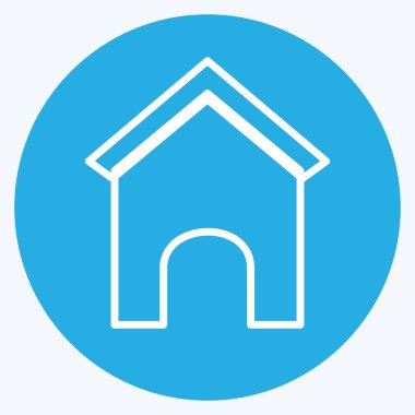 Simge Köpek Evi - Mavi Gözler Biçimi - Basit illüstrasyon, Düzenlenebilir Felç, Tasarım şablonu vektörü, baskılar, posterler, reklamlar, duyurular, bilgi grafikleri vs..