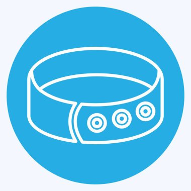 Simge Köpek Tasması I - Mavi Göz Biçimi - Basit illüstrasyon, Düzenlenebilir vuruş, Tasarım şablonu vektörü, baskılar, posterler, reklamlar, duyurular, bilgi grafikleri, vs..