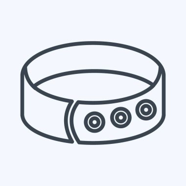 Simge Köpek Tasması I - Satır Biçimi - Basit illüstrasyon, Düzenlenebilir vuruş, Tasarım şablonu vektörü, baskılar, posterler, reklamlar, duyurular, bilgi grafikleri vs..