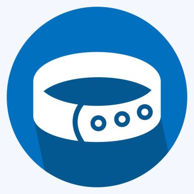 Simge köpek tasması I - Uzun Gölge Biçimi - Basit illüstrasyon, Düzenlenebilir vuruş, Tasarım şablonu vektörü, baskılar, posterler, reklamlar, duyurular, bilgi grafikleri, vs..