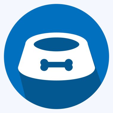 Pets için simge yiyeceği - Uzun Gölge Biçimi - Basit illüstrasyon, Düzenlenebilir vuruş, Tasarım şablonu vektörü, baskılar, posterler, reklamlar, duyurular, bilgi grafikleri, vs..