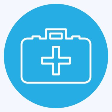 Simge İlaç Kutusu - Mavi Gözler Biçimi - Basit illüstrasyon, Düzenlenebilir vuruş, Tasarım şablonu vektörü, baskılar, posterler, reklamlar, duyurular, bilgi grafikleri vs..