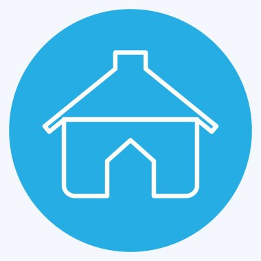 Simge Evi - Mavi Gözler Biçimi - Basit illüstrasyon, Düzenlenebilir vuruş, Tasarım şablonu vektörü, baskılar, posterler, reklamlar, duyurular, bilgi grafikleri vs..