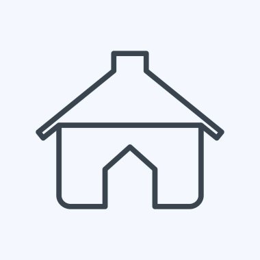 Simge Evi - Satır Biçimi - Basit illüstrasyon, Düzenlenebilir vuruş, Tasarım şablonu vektörü, baskılar, posterler, reklamlar, duyurular, bilgi grafikleri vs..