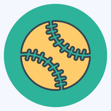 Simge Soft Ball - Renk Eşleştirme Biçimi - Basit illüstrasyon, Düzenlenebilir vuruş, Tasarım şablonu vektörü, baskılar, posterler, reklamlar, duyurular, bilgi grafikleri, vs..