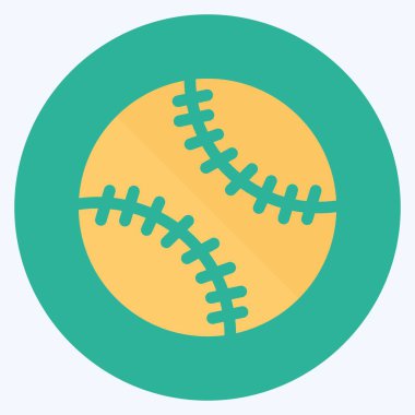 Simge Soft Ball - Düz Top - Basit illüstrasyon, Düzenlenebilir vuruş, Tasarım şablonu vektörü, baskılar, posterler, reklamlar, duyurular, bilgi grafikleri vs..