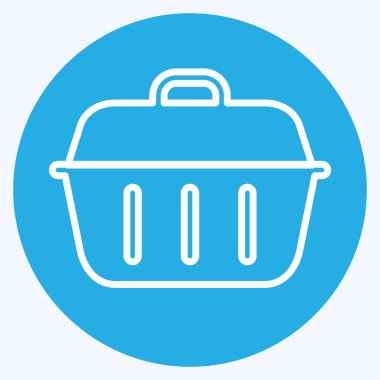 Simge Taşıma Kutusu - Mavi Gözler Biçimi - Basit illüstrasyon, Düzenlenebilir vuruş, Tasarım şablonu vektörü, baskılar, posterler, reklamlar, duyurular, bilgi grafikleri vs..