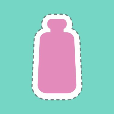 Çıkartma Sütü Şişesi - Satır Kesimi - Basit illüstrasyon, Düzenlenebilir vuruş, Tasarım şablonu vektörü, baskılar, posterler, reklamlar, duyurular, bilgi grafikleri vs..