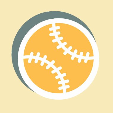 Etiket Soft Ball - Basit illüstrasyon, Düzenlenebilir vuruş, Tasarım şablonu vektörü, baskılar, posterler, reklamlar, duyurular, bilgi grafikleri vs..