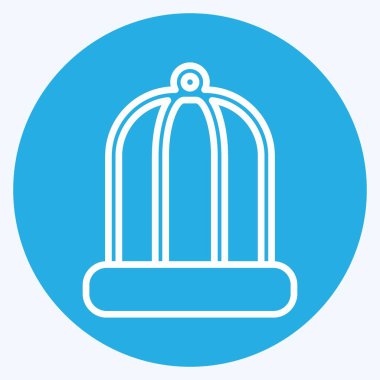 Simge Kuş Kafesi - Mavi Gözler Biçimi - Basit illüstrasyon, Düzenlenebilir vuruş, Tasarım şablonu vektörü, baskılar, posterler, reklamlar, duyurular, bilgi grafikleri vs..